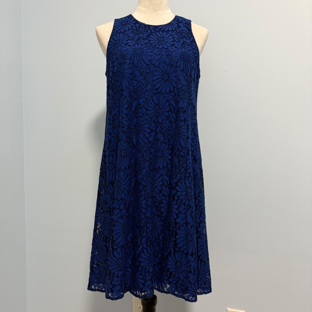 Tommy Hilfiger Women’s Sleeveless Blue Lace Lined Dress Size 6 - Picture 2 of 12